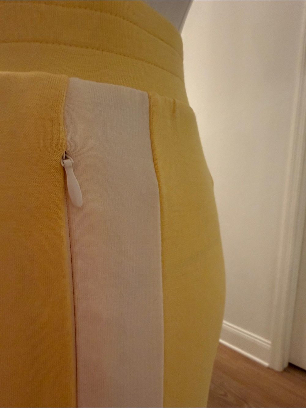 Yellow/Cream striped Women's Knit Pull-On Pants - Picture 3 of 12